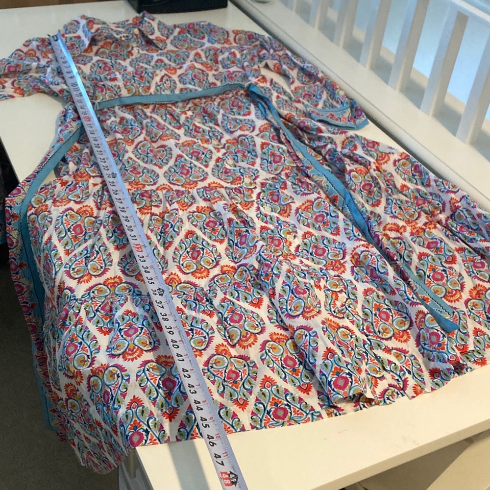 NWT Boden Paisley Long Sleeve Midi Dress 100% Cotton Size 10 Petite - Picture 11 of 14